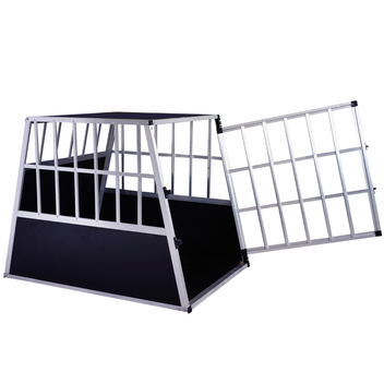 Koiran kuljetushäkki autoon 66 x 90 x 72 cm – alumiinirunko, MDF-pohja, 75° kulmat