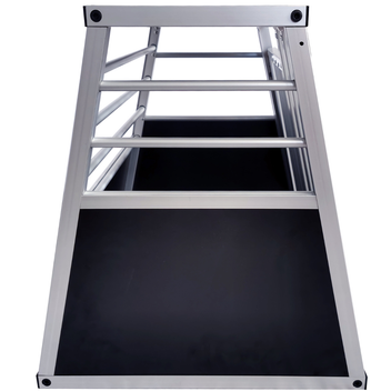 Hundbur för bil 60 x 50 x 55,5 cm – aluminiumram, MDF-botten, 78° vinklar