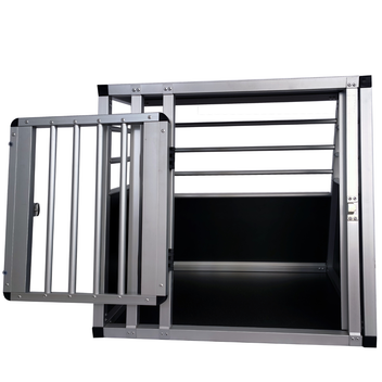 Hundbur för bil 60 x 50 x 55,5 cm – aluminiumram, MDF-botten, 78° vinklar