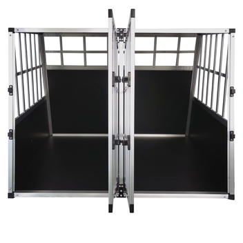 Koiran kuljetushäkki XL 97 x 90 x 70 cm – 2 ovea, väliseinä, alumiinirunko
