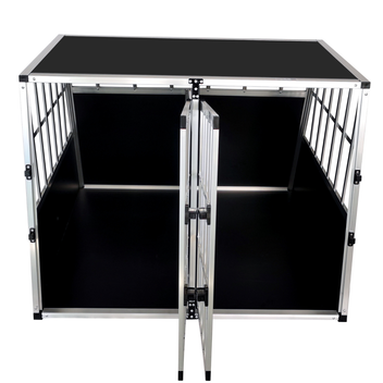 Koiran kuljetushäkki XL 97 x 90 x 70 cm – 2 ovea, väliseinä, alumiinirunko