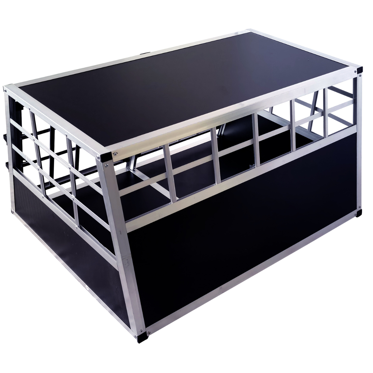 Koiran kuljetushäkki autoon 89 x 70 x 51 cm – 2 koiralle, keskivälilevy, 75° kulmat