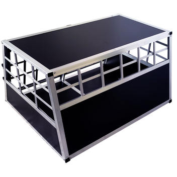 Koiran kuljetushäkki autoon 89 x 70 x 51 cm – 2 koiralle, keskivälilevy, 75° kulmat