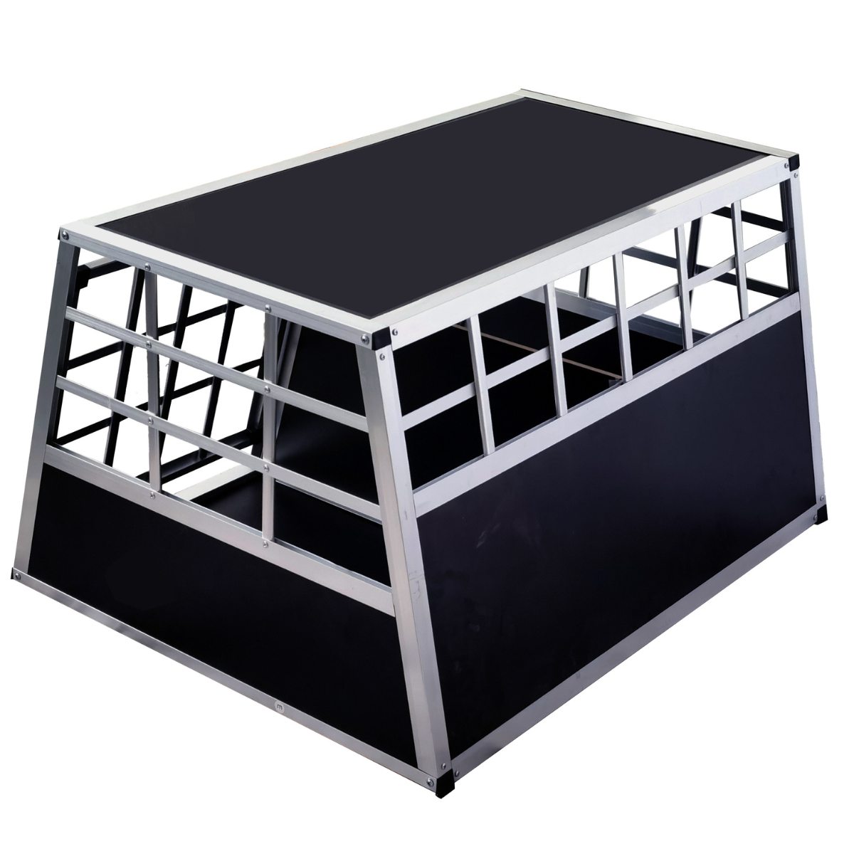 Koiran kuljetushäkki autoon 89 x 70 x 51 cm – 2 koiralle, keskivälilevy, 75° kulmat