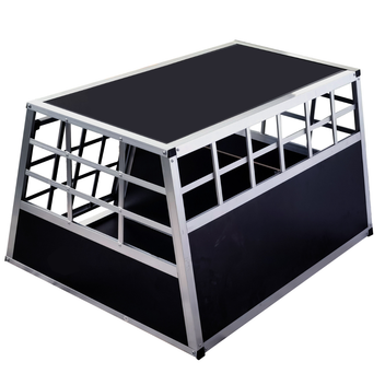 Koiran kuljetushäkki autoon 89 x 70 x 51 cm – 2 koiralle, keskivälilevy, 75° kulmat