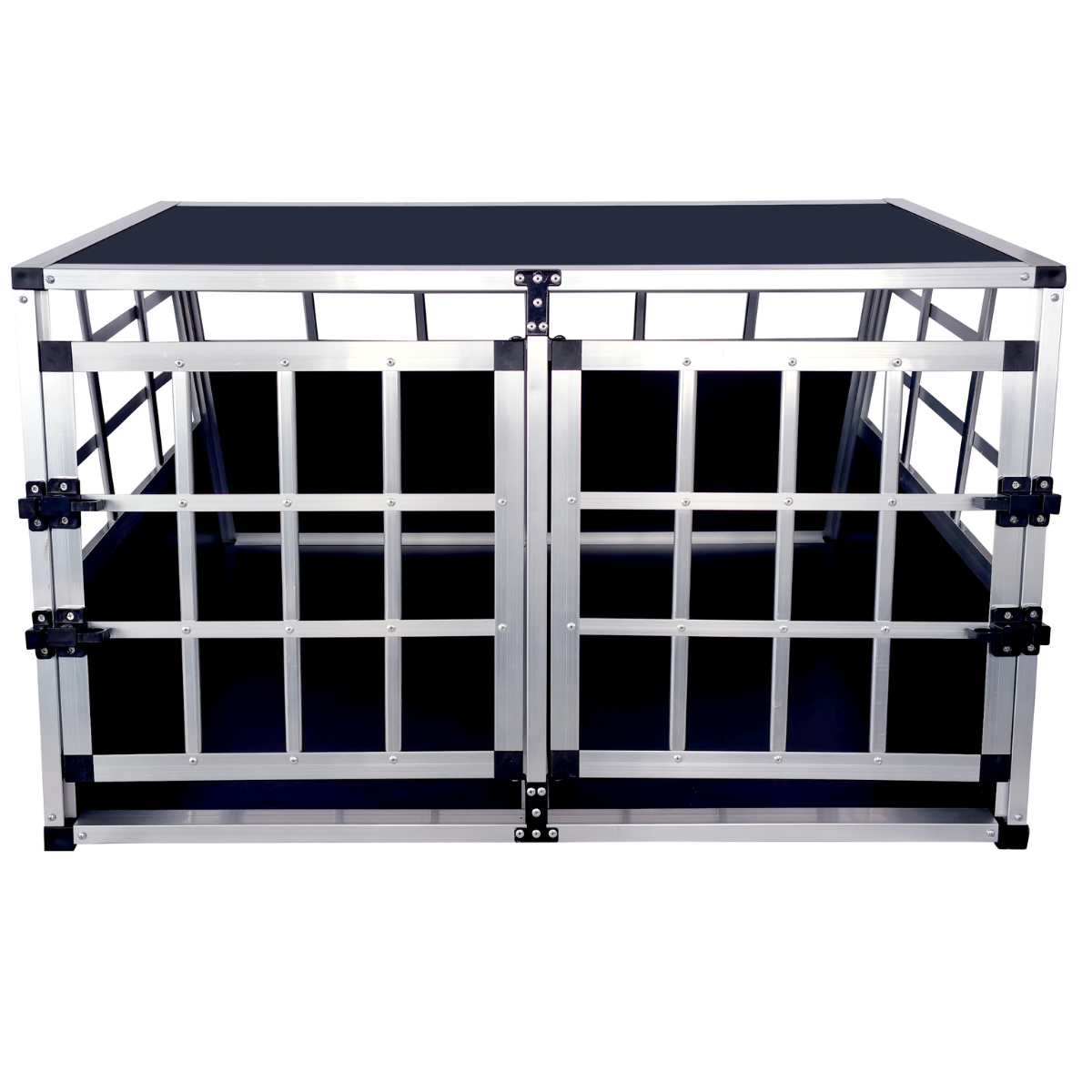 Koiran kuljetushäkki autoon 89 x 70 x 51 cm – 2 koiralle, keskivälilevy, 75° kulmat