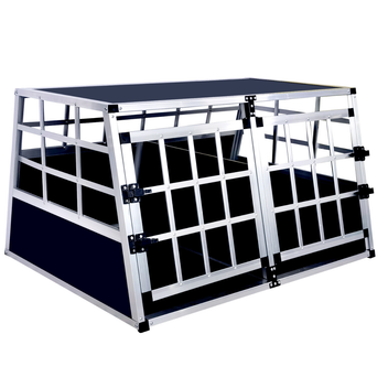 Koiran kuljetushäkki autoon 89 x 70 x 51 cm – 2 koiralle, keskivälilevy, 75° kulmat