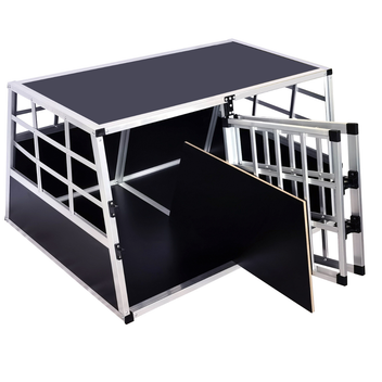 Koiran kuljetushäkki autoon 89 x 70 x 51 cm – 2 koiralle, keskivälilevy, 75° kulmat