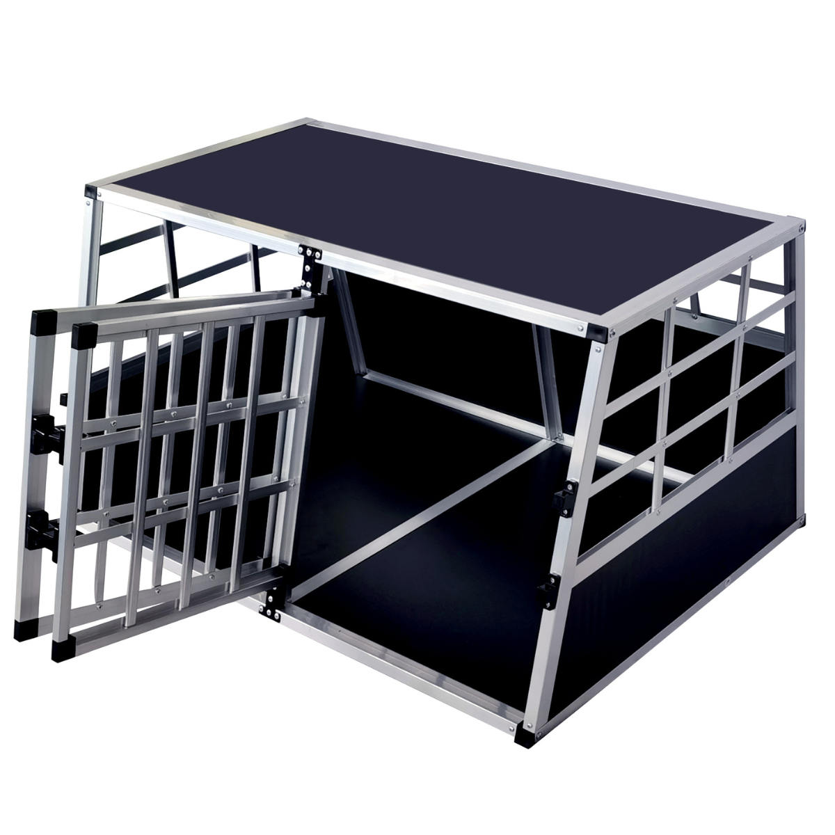Koiran kuljetushäkki autoon 89 x 70 x 51 cm – 2 koiralle, keskivälilevy, 75° kulmat