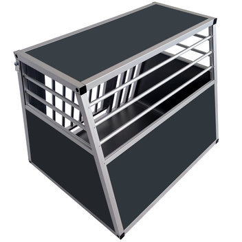 Koiran kuljetushäkki autoon 80 x 65 x 66 cm – alumiinirunko, MDF-pohja, 75° kulmat