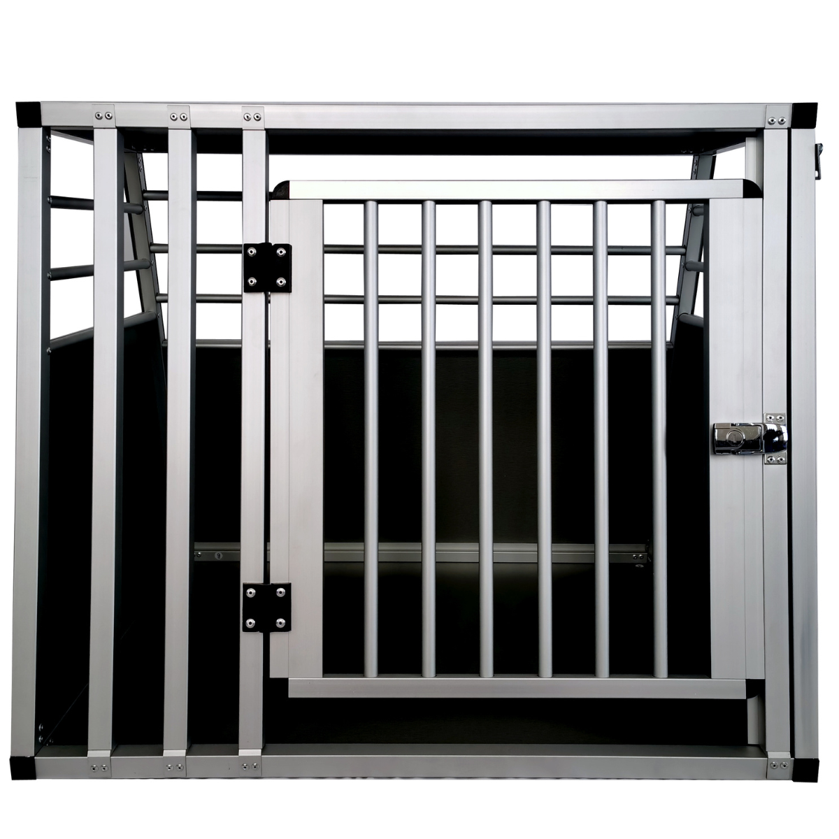 Koiran kuljetushäkki autoon 80 x 65 x 66 cm – alumiinirunko, MDF-pohja, 75° kulmat