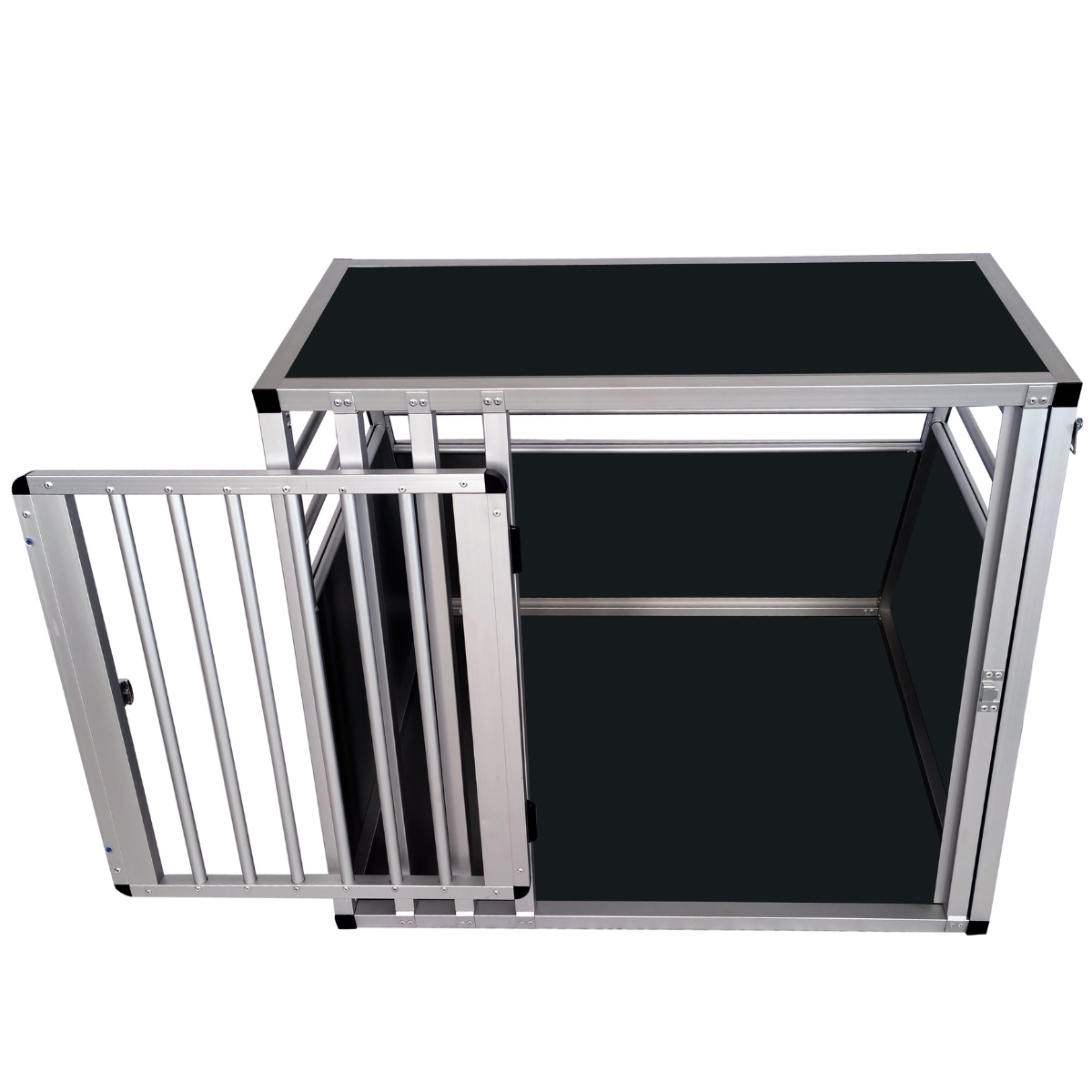 Koiran kuljetushäkki autoon 80 x 65 x 66 cm – alumiinirunko, MDF-pohja, 75° kulmat