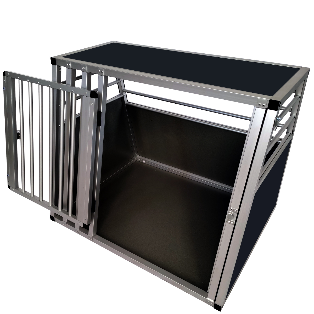 Koiran kuljetushäkki autoon 80 x 65 x 66 cm – alumiinirunko, MDF-pohja, 75° kulmat