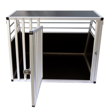 Hundbur för bil 92 x 65 x 66 cm – aluminiumram, MDF-botten, 75° vinklar