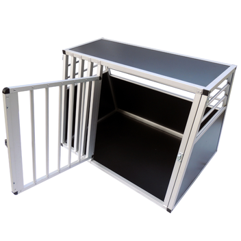 Hundbur för bil 92 x 65 x 66 cm – aluminiumram, MDF-botten, 75° vinklar