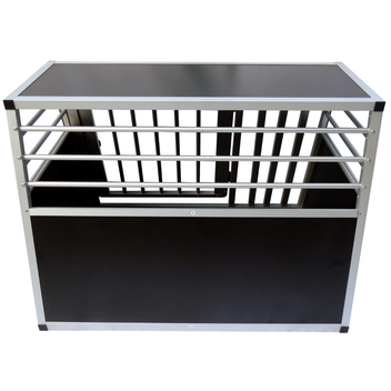 Hundbur för bil 92 x 65 x 66 cm – aluminiumram, MDF-botten, 75° vinklar