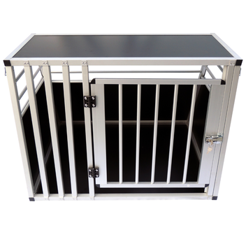Hundbur för bil 92 x 65 x 66 cm – aluminiumram, MDF-botten, 75° vinklar