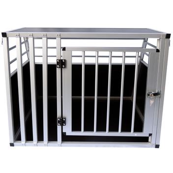 Hundbur för bil 92 x 65 x 66 cm – aluminiumram, MDF-botten, 75° vinklar