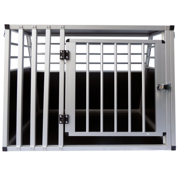 Hundbur för bil 92 x 65 x 66 cm – aluminiumram, MDF-botten, 75° vinklar