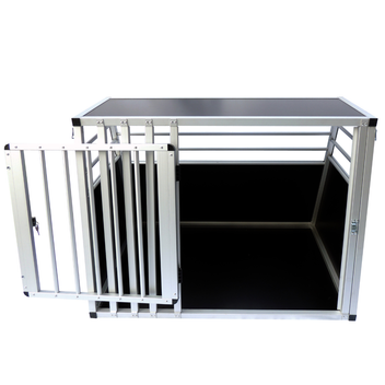 Hundbur för bil 92 x 65 x 66 cm – aluminiumram, MDF-botten, 75° vinklar