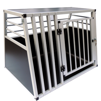 Hundbur för bil 92 x 65 x 66 cm – aluminiumram, MDF-botten, 75° vinklar