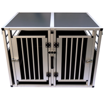 Hundbur för bil 97 x 92 x 66 cm – aluminiumram, MDF-botten, 75° vinklar