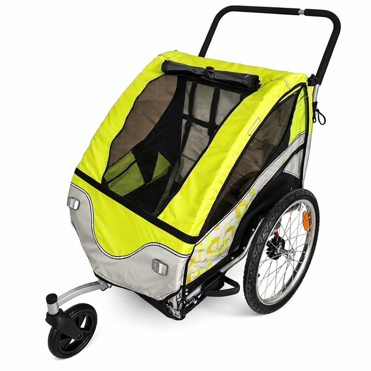 Polkupyörän peräkärry 1–2 lapselle – 2-in-1, 40 kg, 5-pistevaljaat