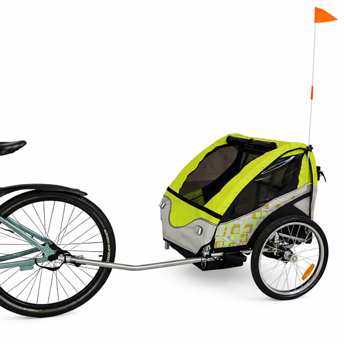 Polkupyörän peräkärry 1–2 lapselle – 2-in-1, 40 kg, 5-pistevaljaat