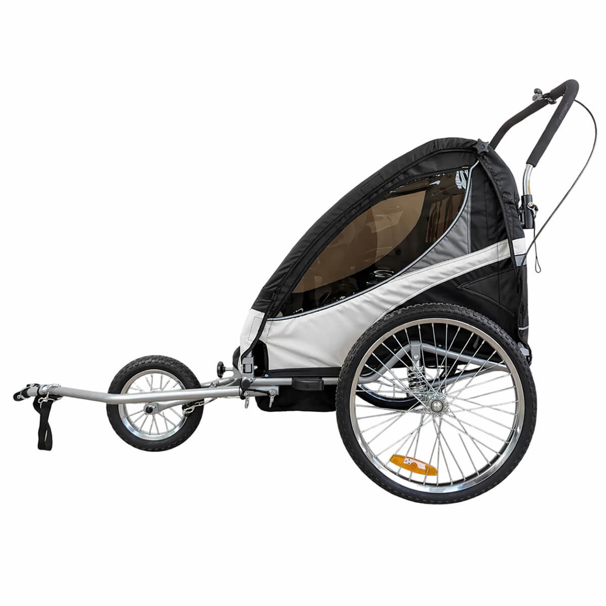 Polkupyörän peräkärry 1–2 lapselle – 2-in-1, 40 kg, 5-pistevaljaat