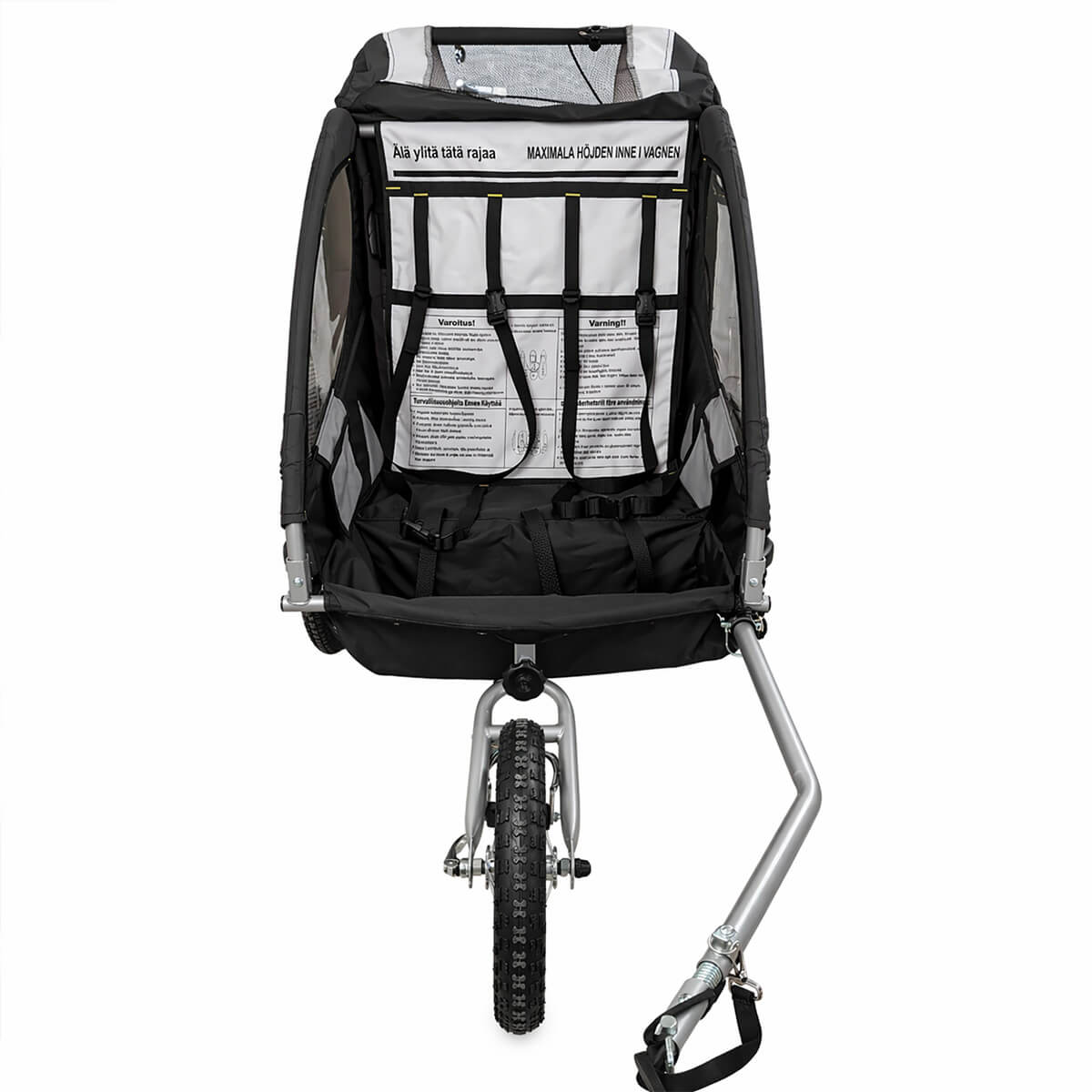 Polkupyörän peräkärry 1–2 lapselle – 2-in-1, 40 kg, 5-pistevaljaat