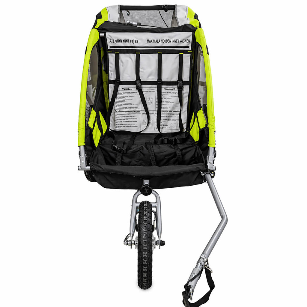 Polkupyörän peräkärry 1–2 lapselle – 2-in-1, 40 kg, 5-pistevaljaat