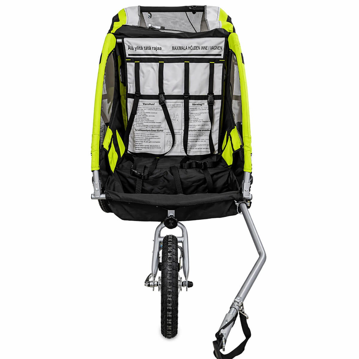 Polkupyörän peräkärry 1–2 lapselle – 2-in-1, 40 kg, 5-pistevaljaat