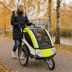 Polkupyörän peräkärry 1–2 lapselle – 2-in-1, 40 kg, 5-pistevaljaat