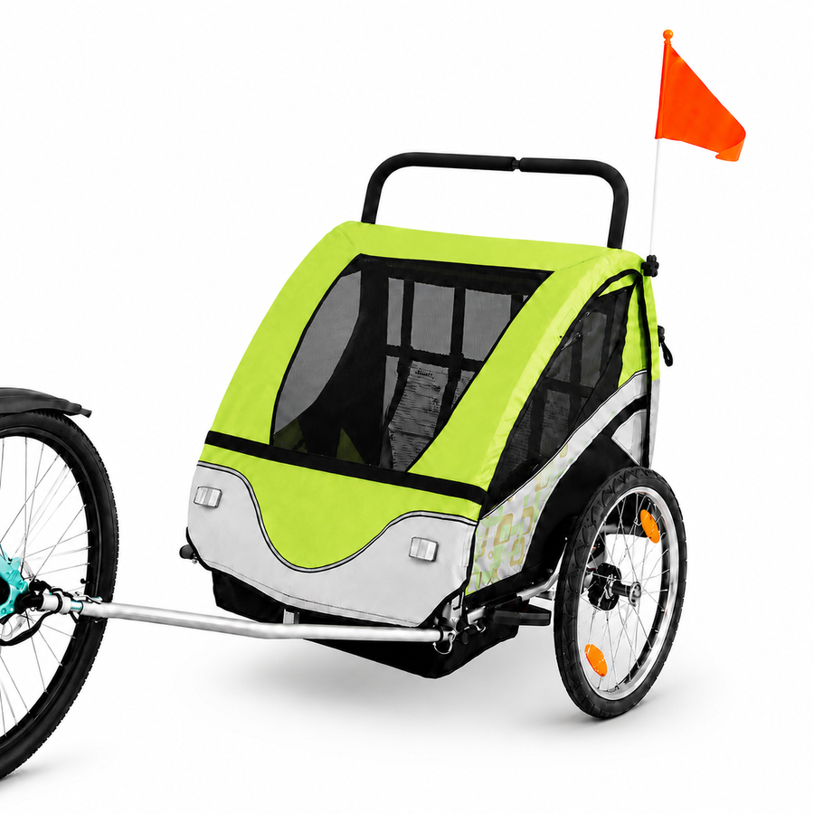 Polkupyörän peräkärry PACE 1–2 lapselle – 2-in-1, 40 kg, 5-pistevaljaat