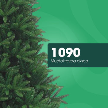 Julgran 210 cm – 1090 grenar, PE/PVC, automatiskt utfällbara grenar