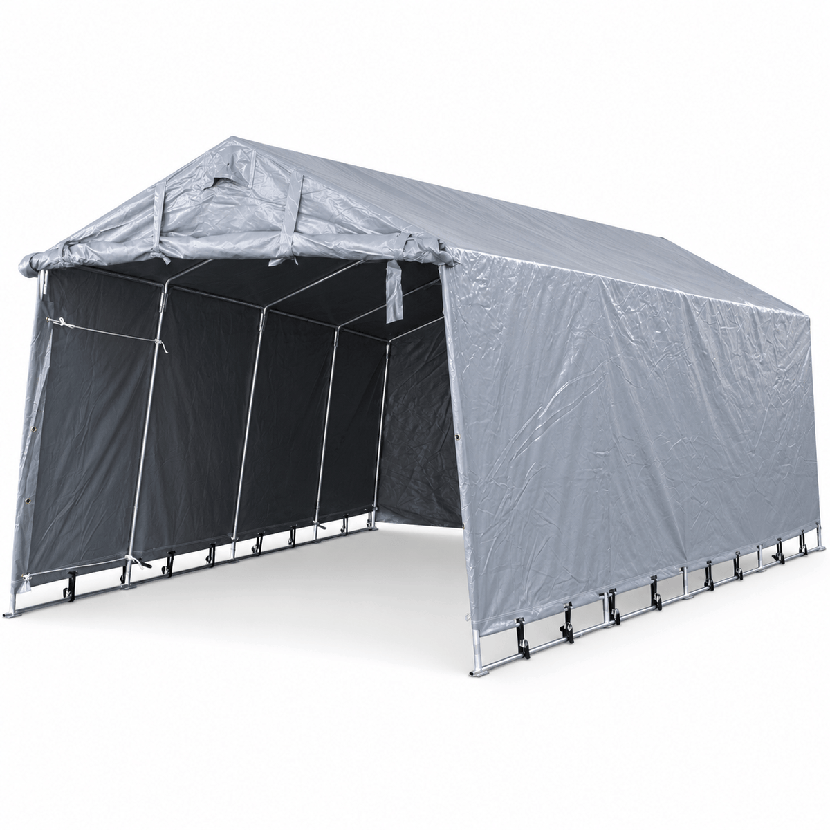 Pressutalli 2,7 × 5,1 m – 500 g PVC, tummanharmaa