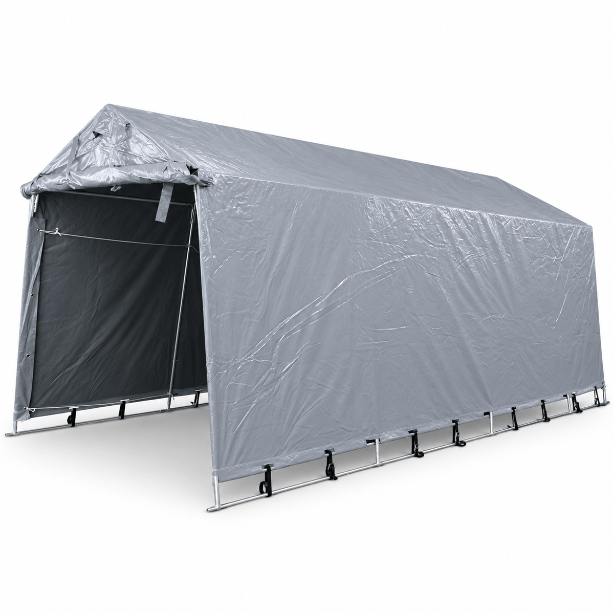 Pressutalli 2,7 × 5,1 m – 500 g PVC, tummanharmaa