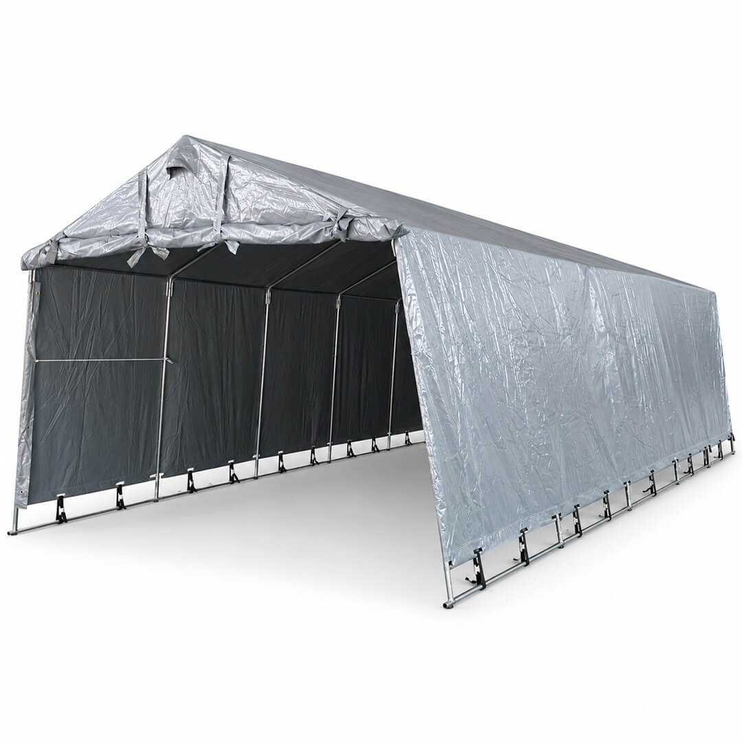 Pressutalli 3,2 × 6 × 1,9 m – 500 g PVC, tummanharmaa