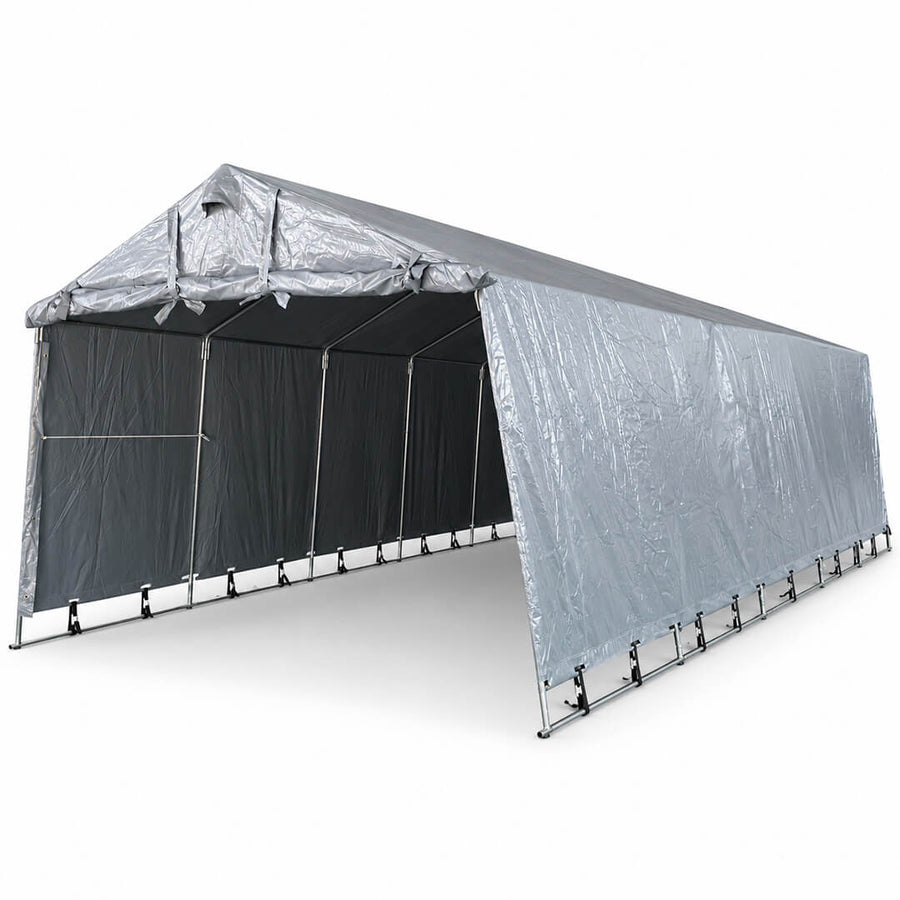 Pressutalli 3,2 × 6 × 1,9 m – 500 g PVC, tummanharmaa