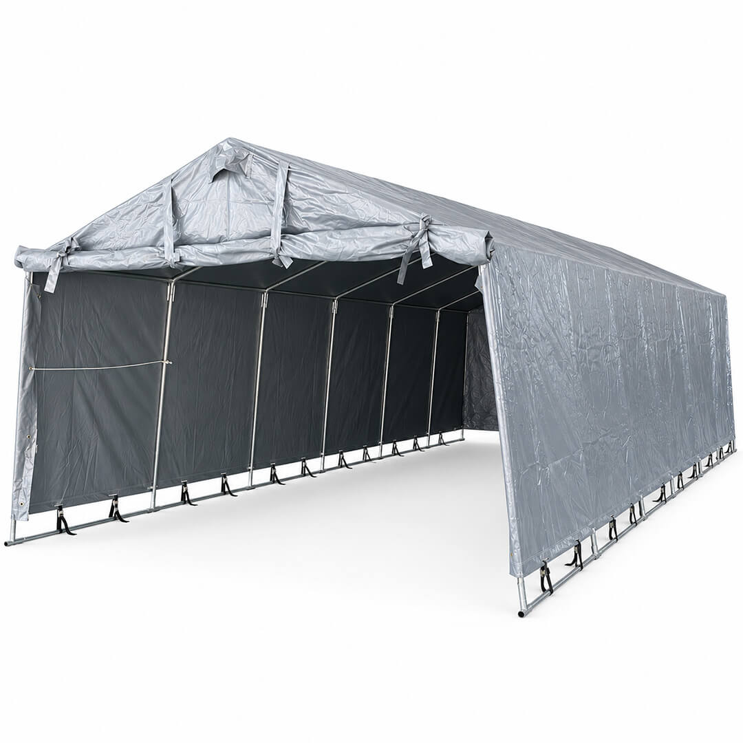 Pressutalli 3,4 × 7 m – 500 g PVC, tummanharmaa