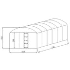 Pressutalli 3,5 × 7,5 × 3,5 m – 500 g PVC, ovaaliputkirunko