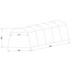 Pressutalli 3 × 6 m – 500 g PVC, ovaaliputkirunko