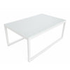 Puutarhapöytä 90 x 60 cm – 5 mm karkaistu lasi, teräsrunko, valkoinen
