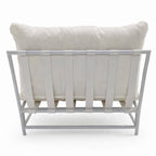 Puutarhatuoli AINO 80 x 70 x 60 cm – 10 cm pehmuste, teräsrunko, valkoinen/beige