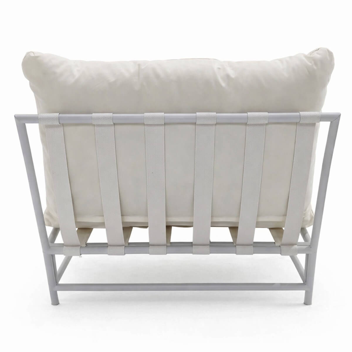 Trädgårdsstol AINO 80 x 70 x 60 cm – 10 cm stoppning, stålram, vit/beige