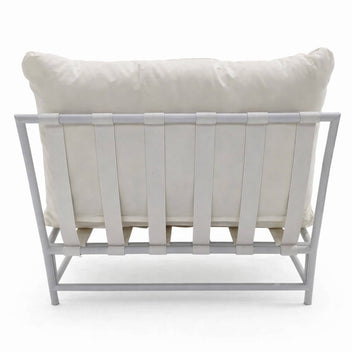 Trädgårdsstol AINO 80 x 70 x 60 cm – 10 cm stoppning, stålram, vit/beige
