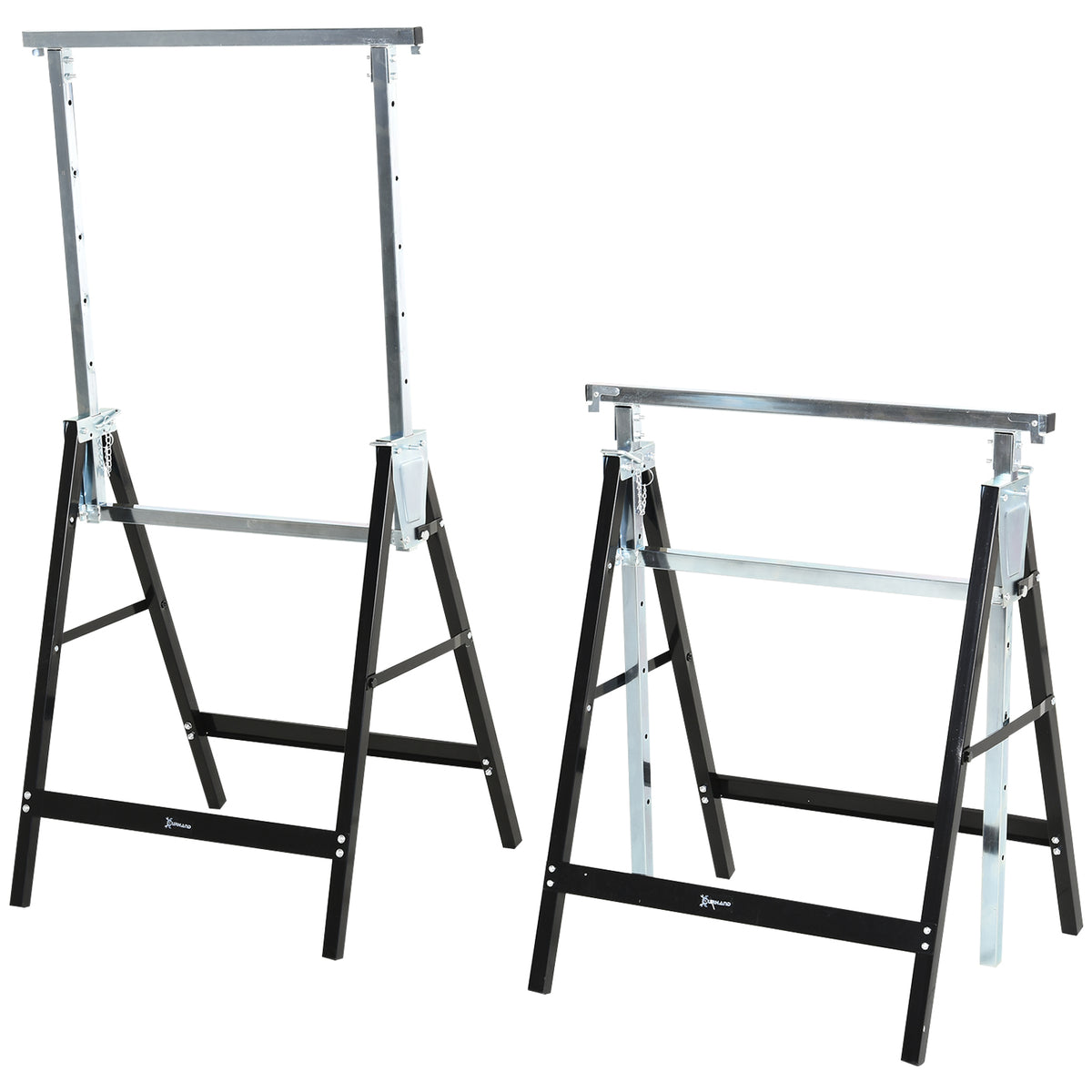 Telinepukki 2 kpl kevyt, PP-jalkasuojat, korkeus 80–130 cm, kantavuus 200 kg, 68 x 56 cm, musta