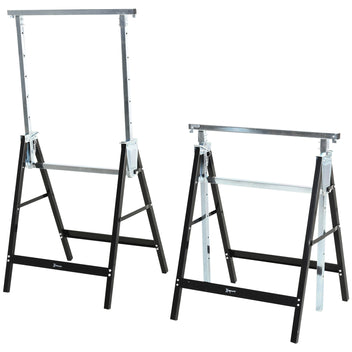 Telinepukki 2 kpl kevyt, PP-jalkasuojat, korkeus 80–130 cm, kantavuus 200 kg, 68 x 56 cm, musta