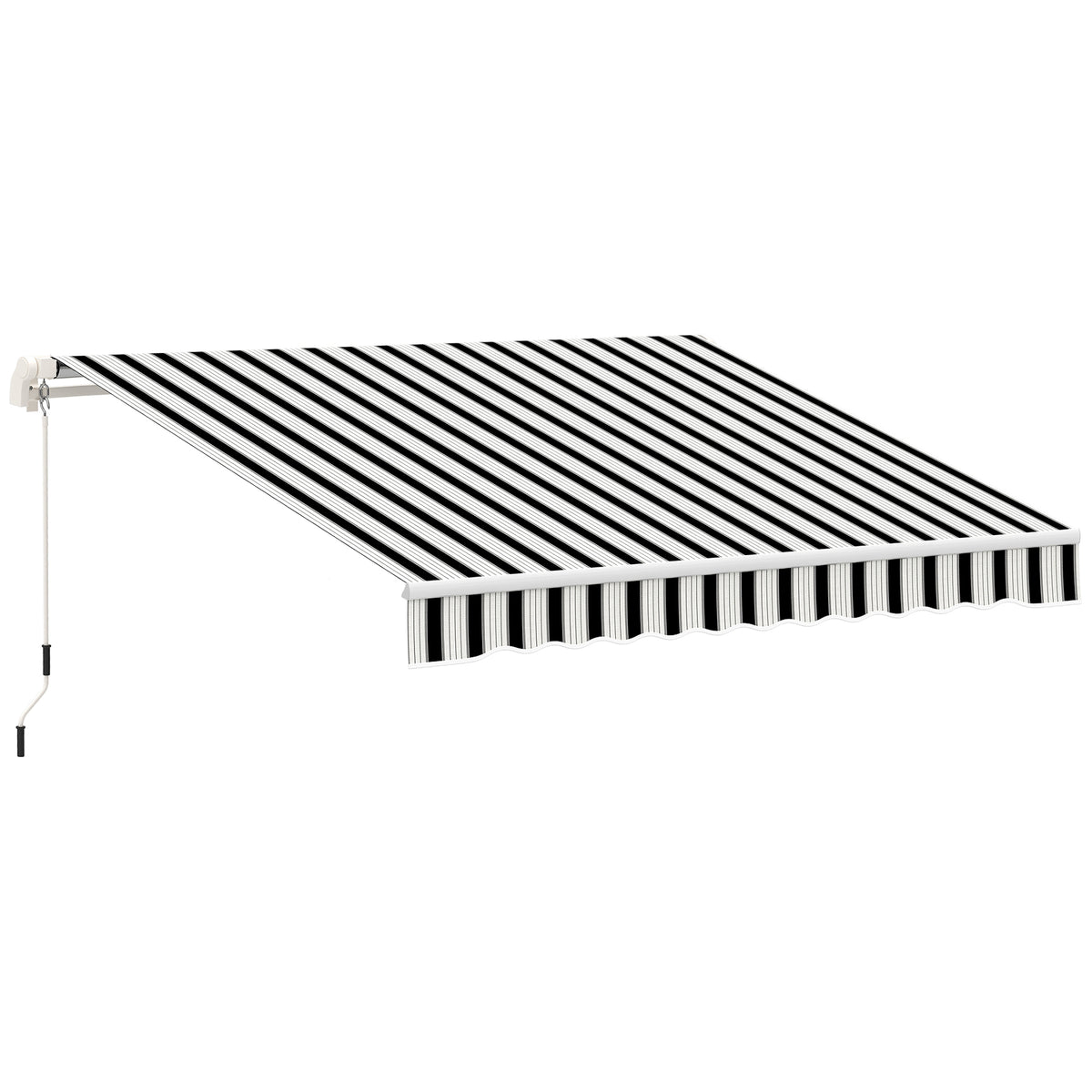 Käsikäyttöinen nivelvarsimarkiisi, 3,95 x 2,45 m, sininen/valkoinen
