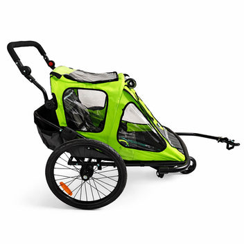 Cykelvagn för 1–2 barn – 2-i-1, 40 kg, 5-punktsbälte